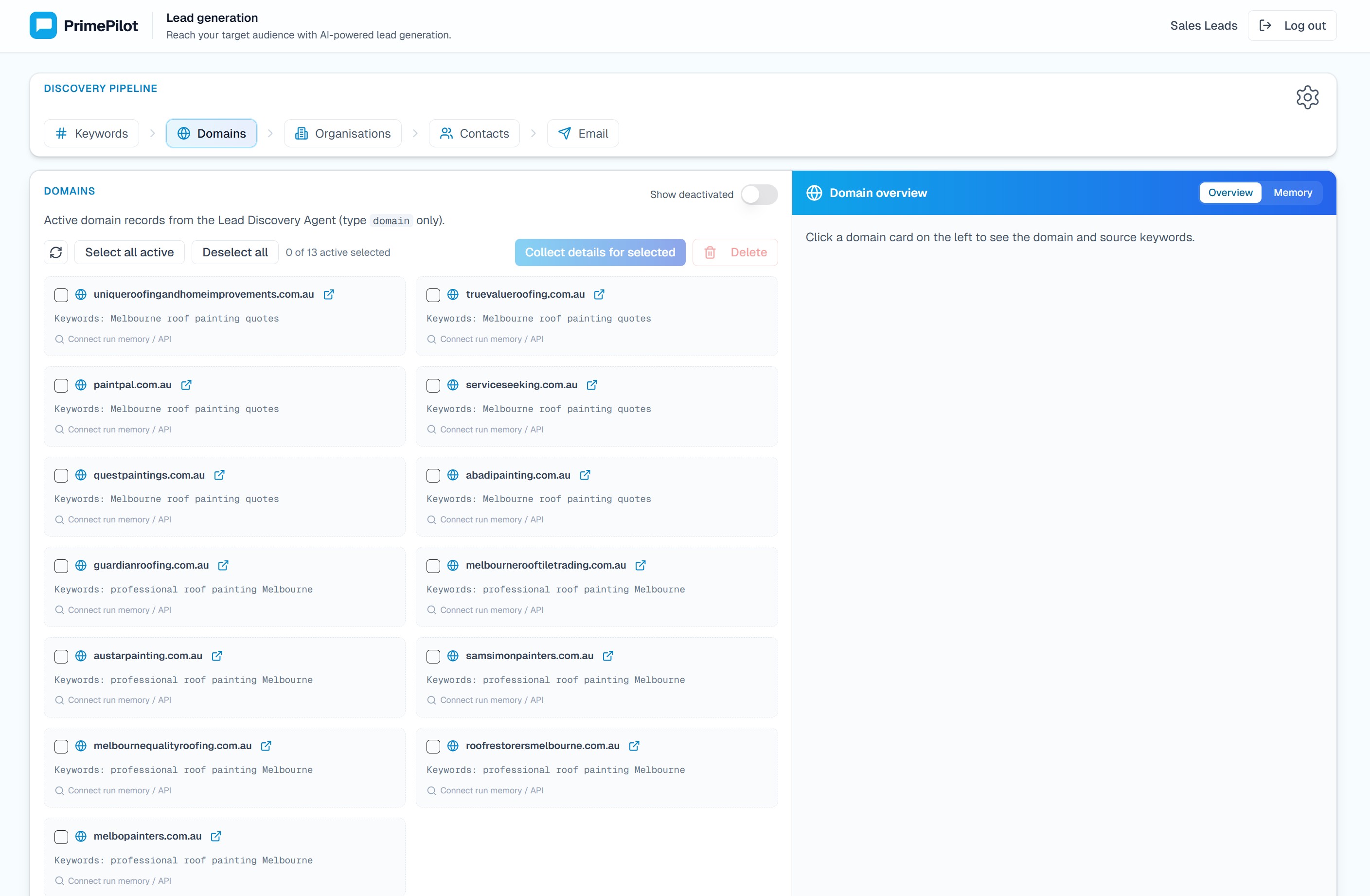 Lead Generation Workspace